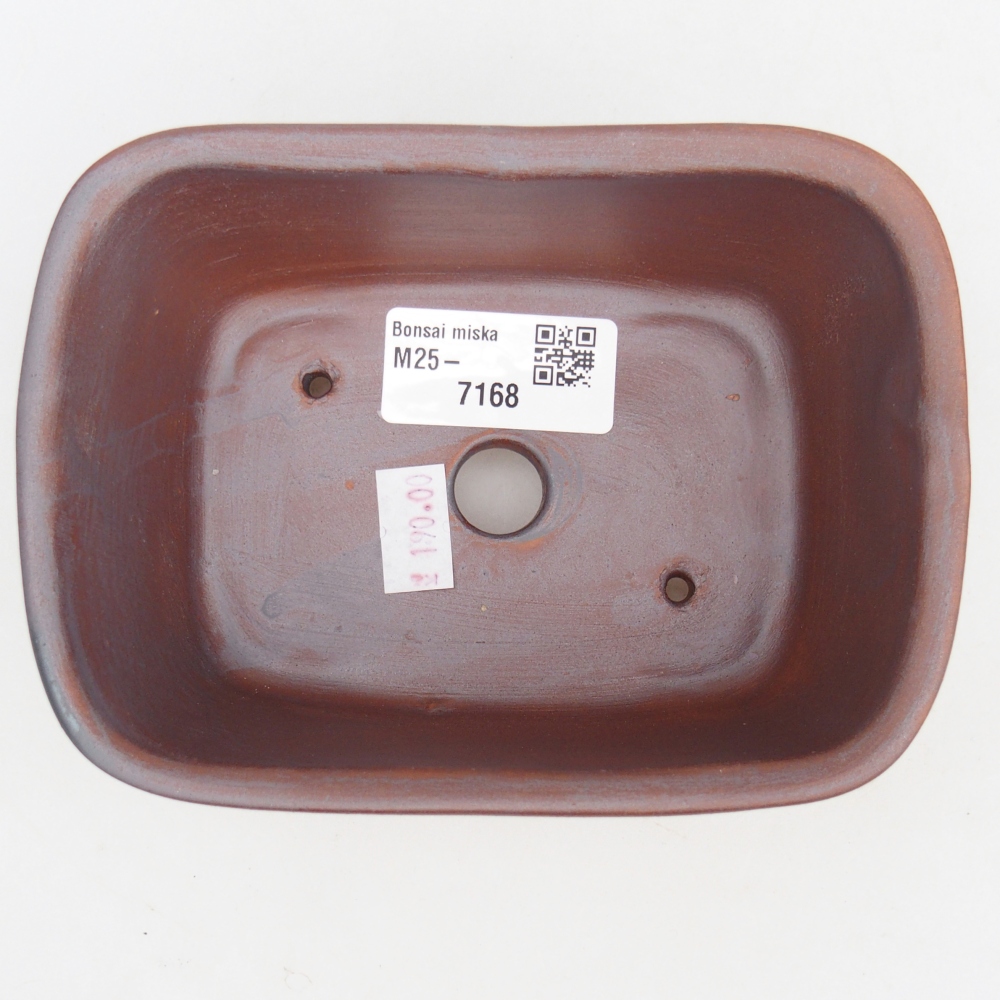 Bonsaischaal van keramiek 26 x 26 x 8 cm, kleur rood