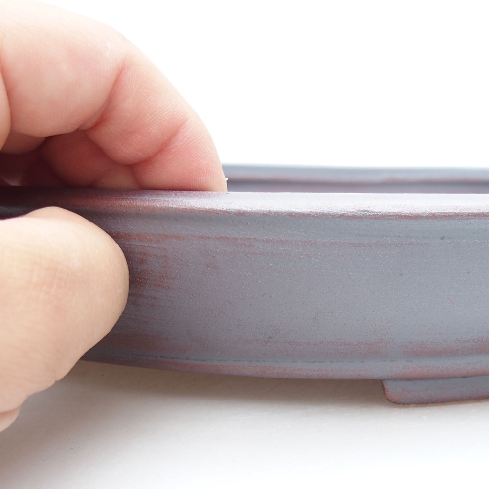 Bonsaischaal van keramiek 25 x 20 x 4 cm, metaalkleur