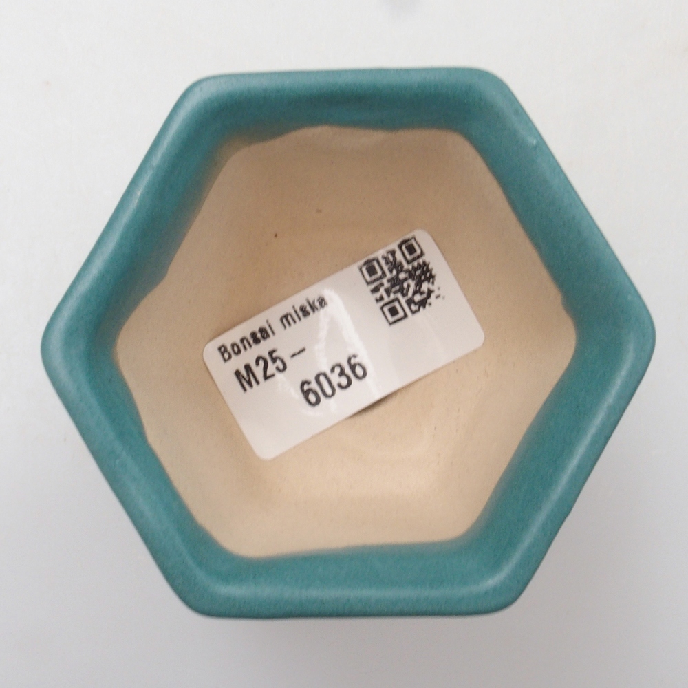Bonsaischaal van keramiek 6,5 x 5,5 x 4 cm, kleur blauw