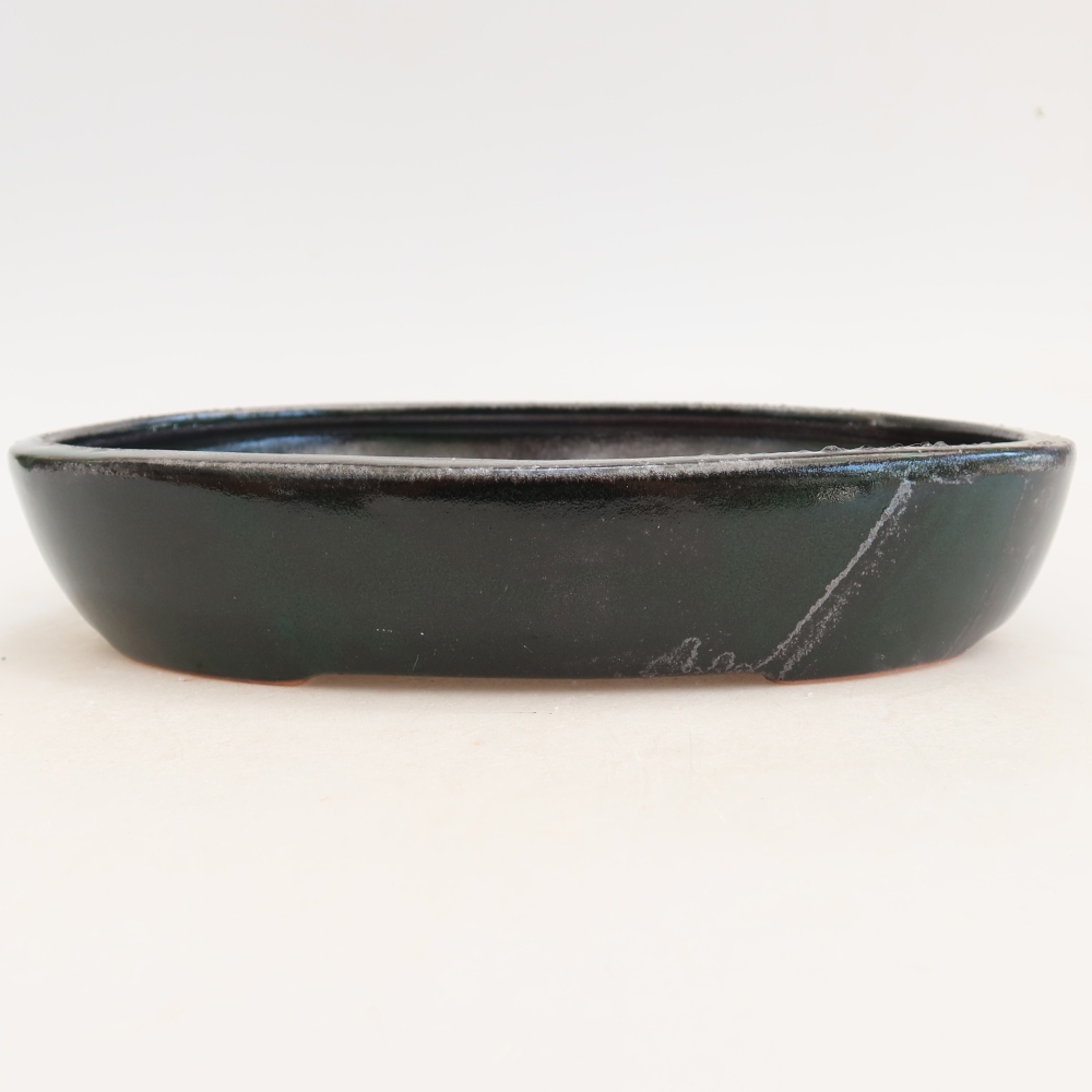 Keramische bonsaipot 22 x 17 x 4 cm, kleur groen