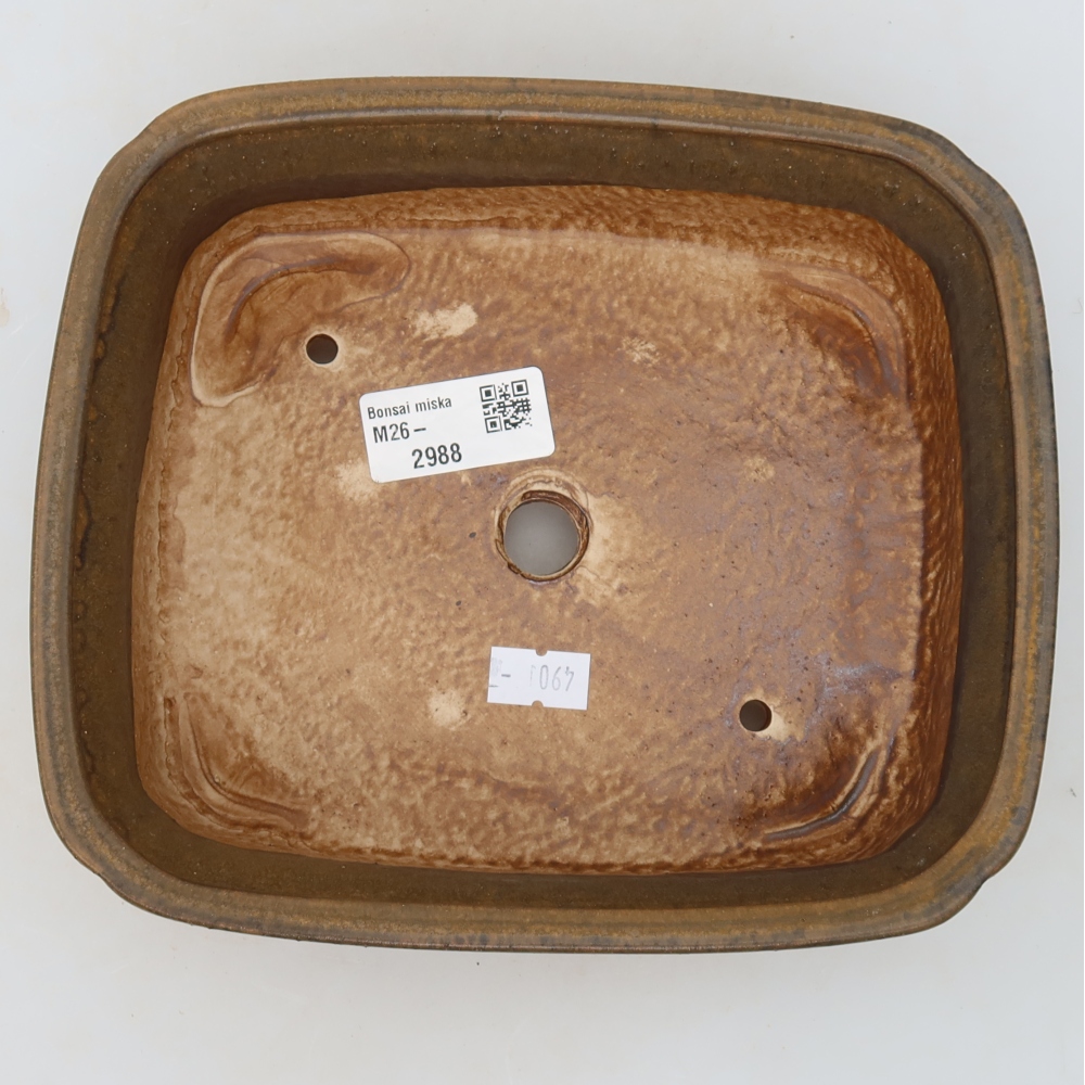 Keramische bonsaipot 20 x 17,5 x 6 cm, kleur bruin