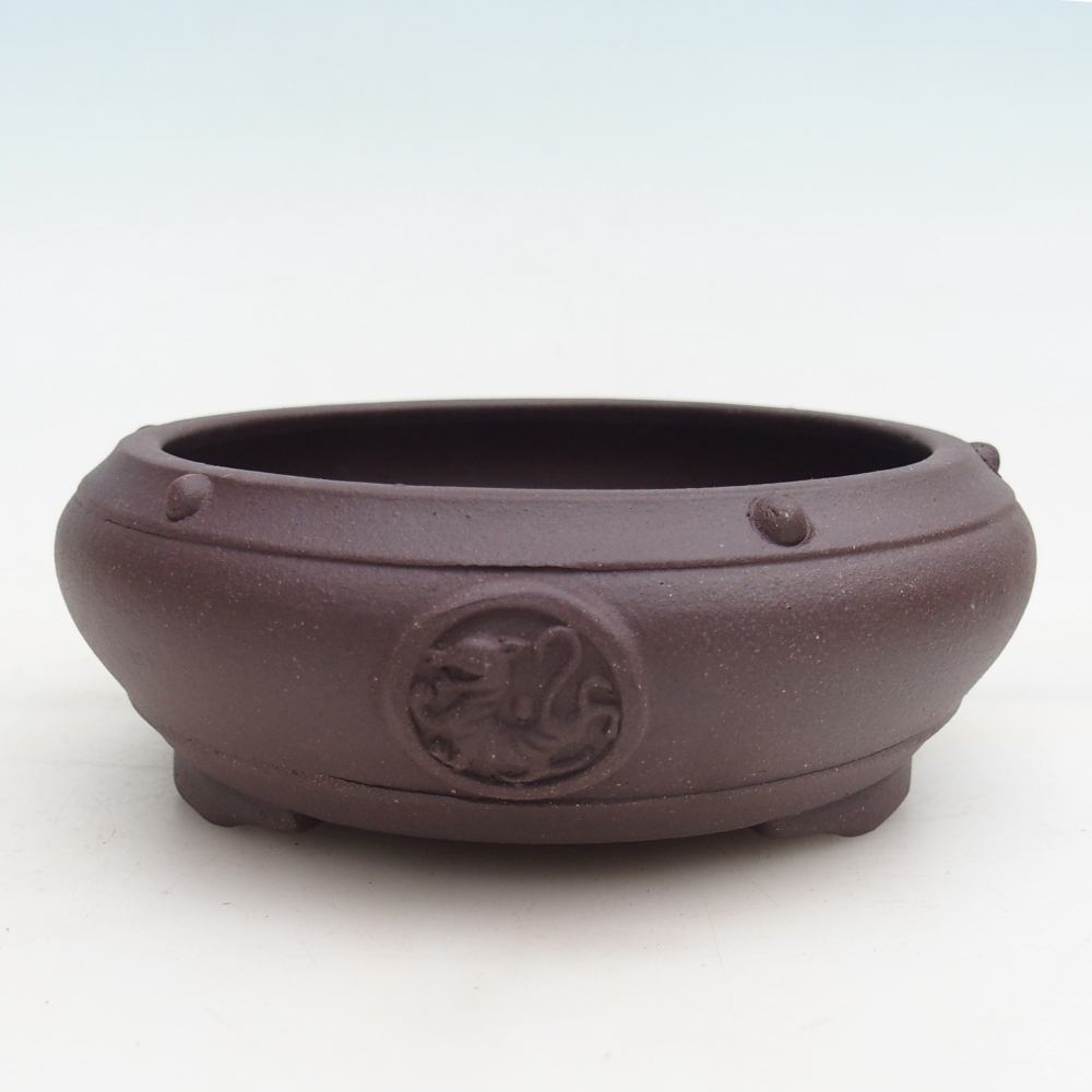 Bonsaischaal van keramiek 15,5 x 15,5 x 5 cm, bruin