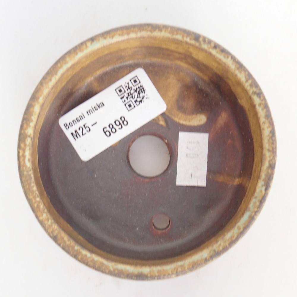 Bonsaischaal van keramiek 9 x 9 x 3,5 cm, bruin