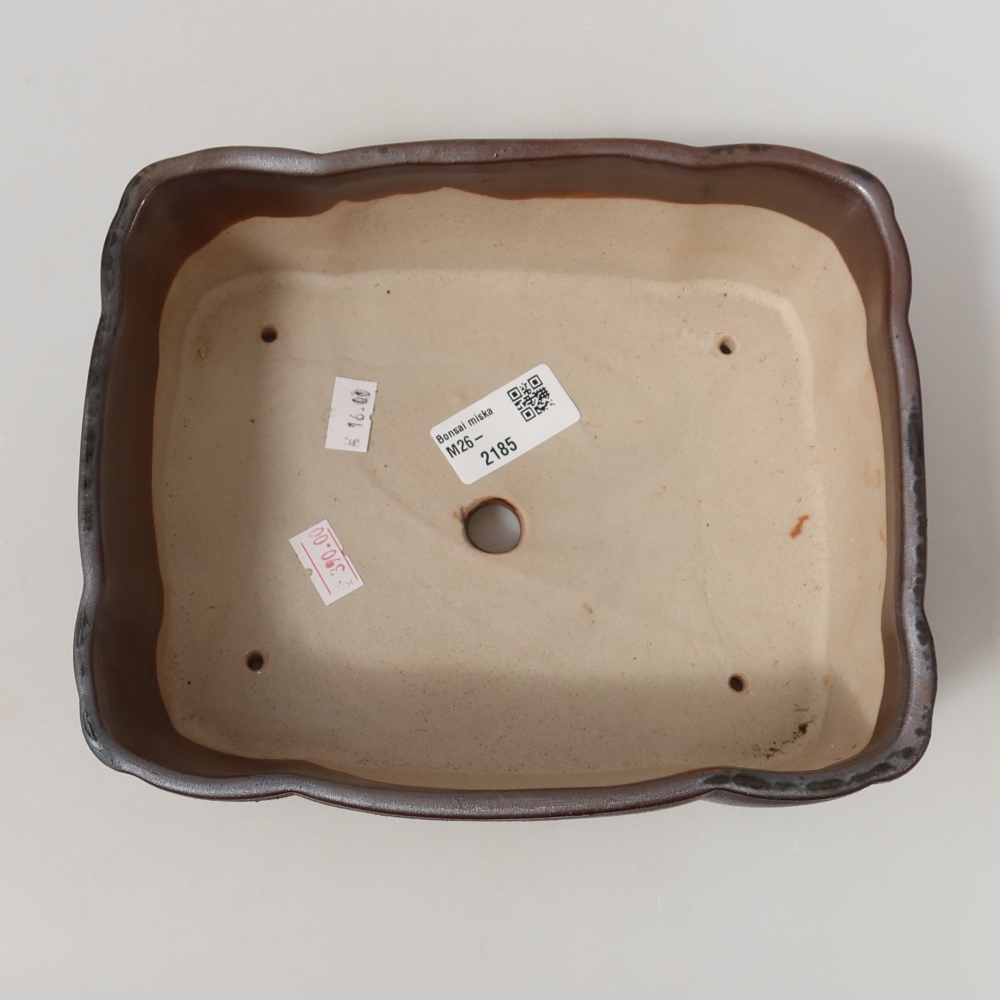 Keramische bonsaipot 20,5 x 17,5 x 7 cm, metaalachtige kleur