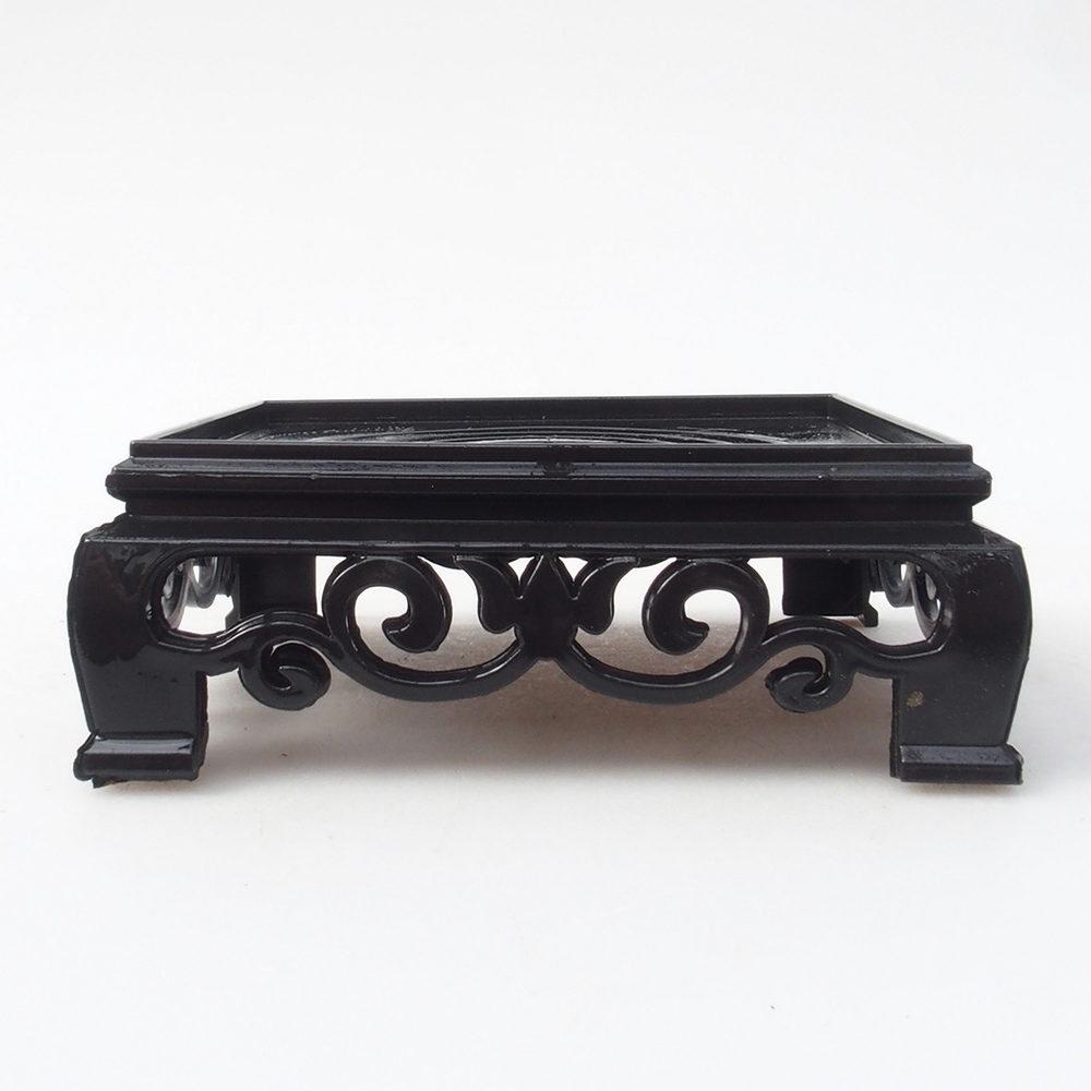 Bonsai tafel plastic vierkant 11 x 11 x 3,5 cm, kleur zwart