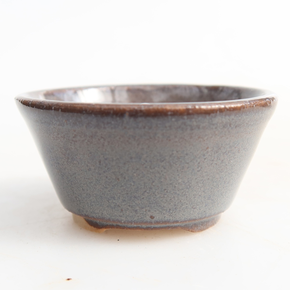 Keramische bonsaipot 4,5 x 4,5 x 2,5 cm, kleur grijs