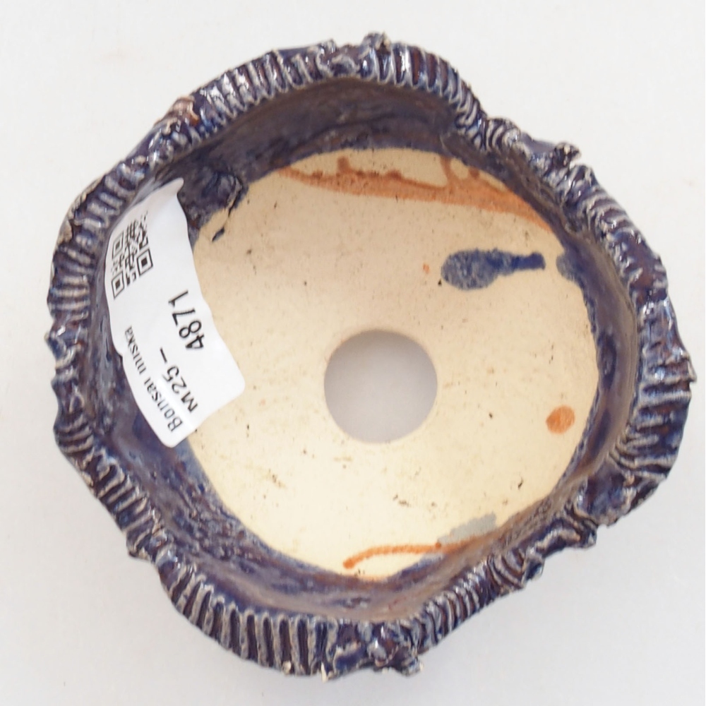 Schelp van keramiek 7 x 7 x 5 cm , kleur blauw