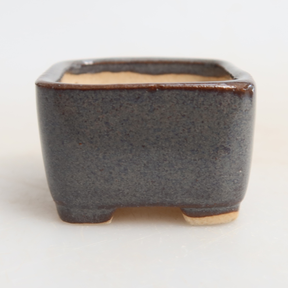 Keramische bonsaipot 3,5 x 3,5 x 2,5 cm, kleur grijs