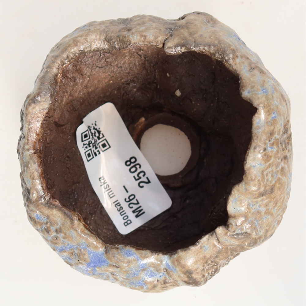 Keramische schaal  7 x 7 x 6 cm, kleur blauwbruin