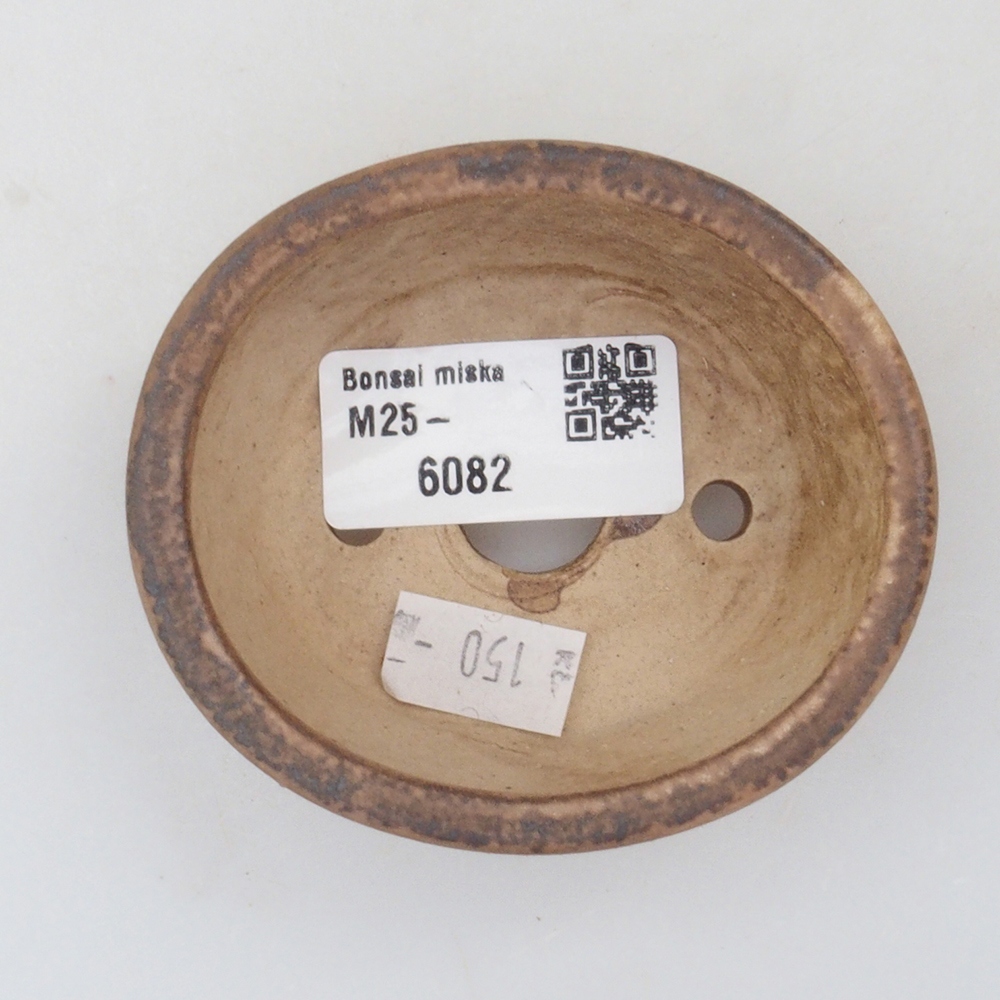 Bonsaischaal van keramiek 10 x 8,5 x 4 cm, bruin