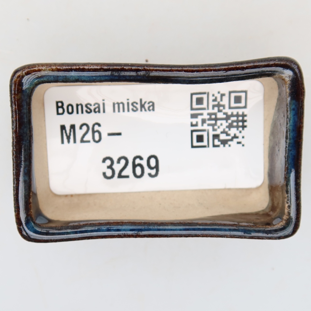Keramische bonsaipot 5 x 3 x 2 cm, kleur: blauw