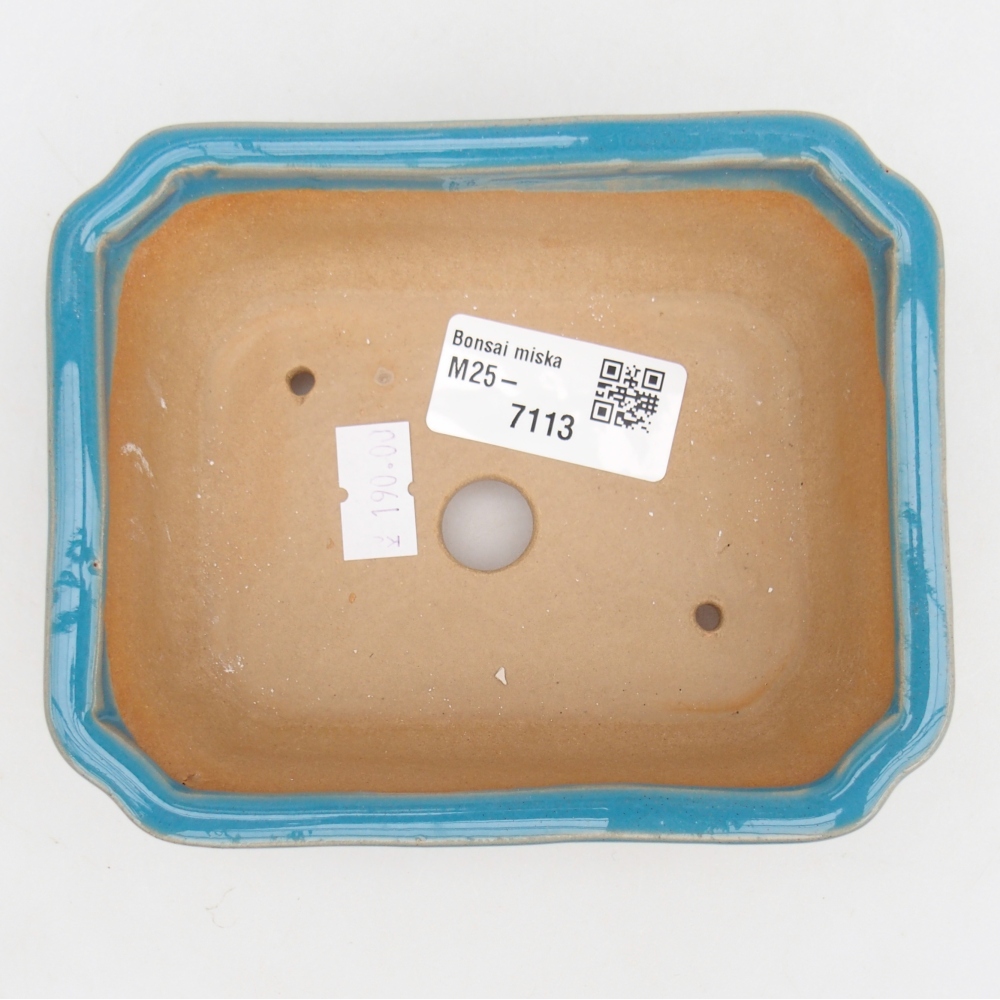 Bonsaischaal van keramiek 26 x 26 x 8 cm, kleur rood