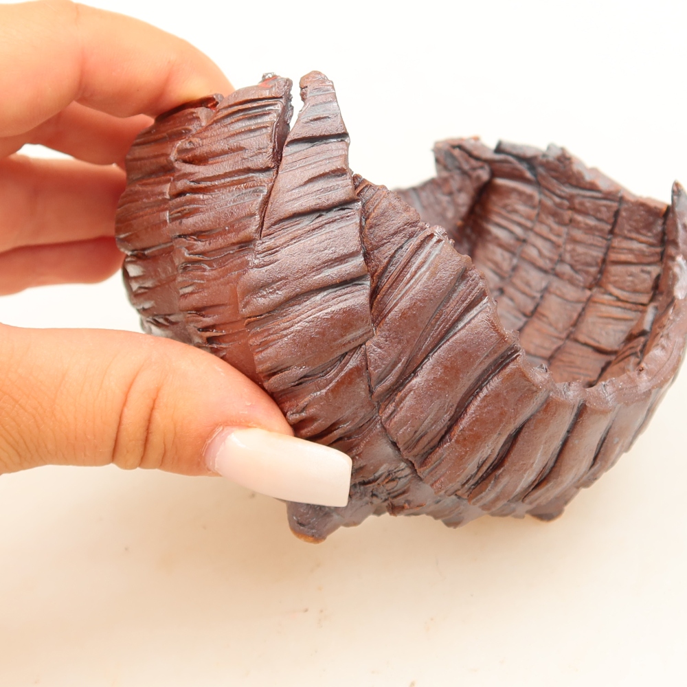 Keramische schaal  9,5 x 9,5 x 7 cm, kleur bruin