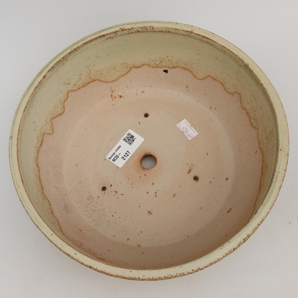 Keramische bonsaipot 24,5 x 24,5 x 7,5 cm, kleur groen