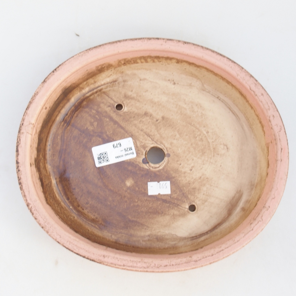 Bonsaischaal van keramiek 24 x 21 x 5 cm, roze