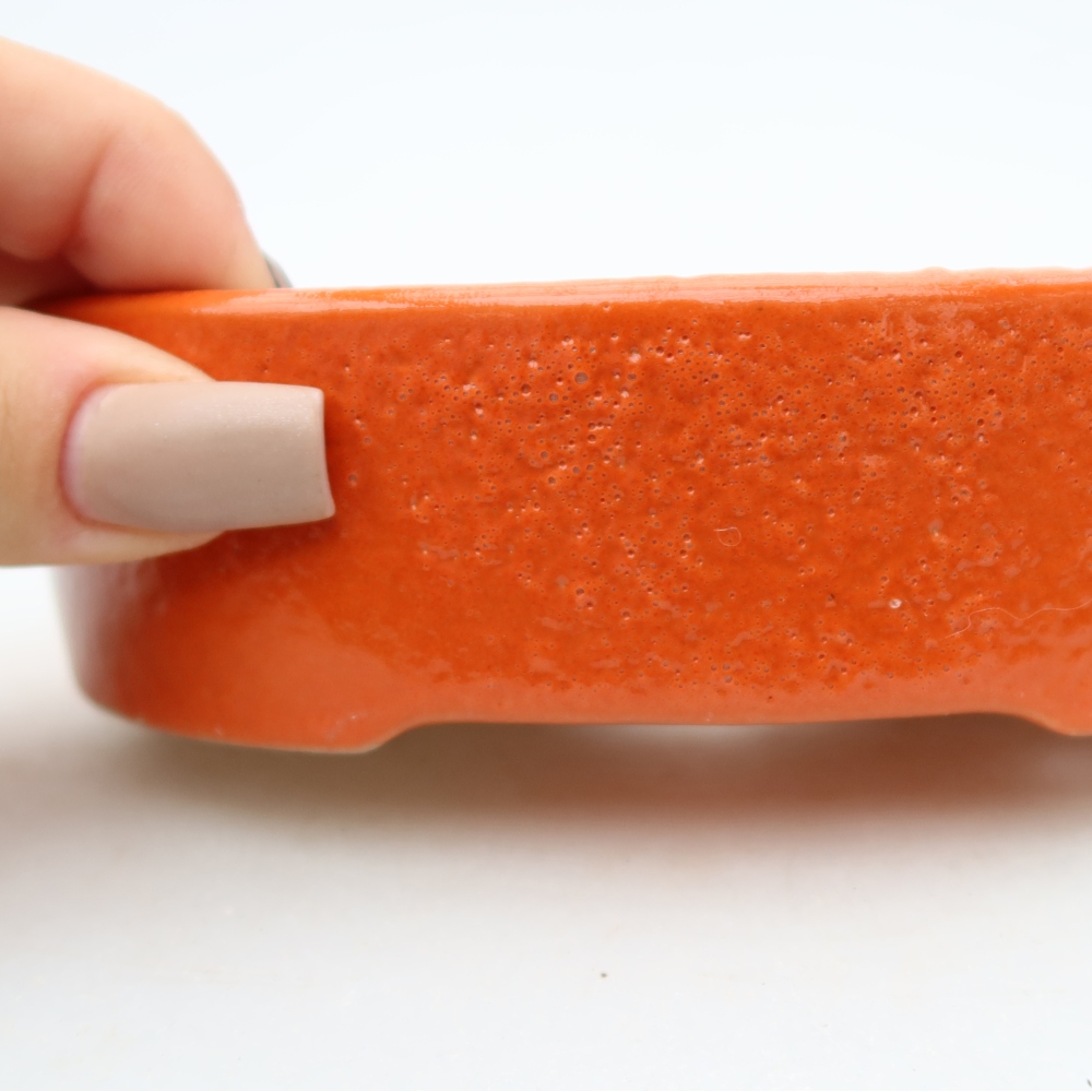 Keramische bonsaischaal 13 x 10 x 3,5 cm, kleur: oranje
