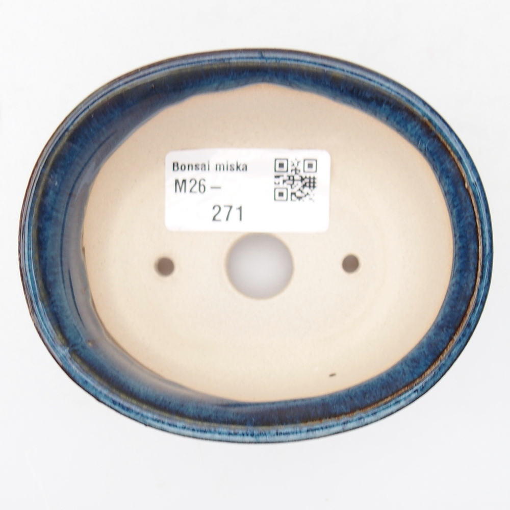 Mini bonsaischaal 9,5 x 8 x 4,5 cm, kleur blauw