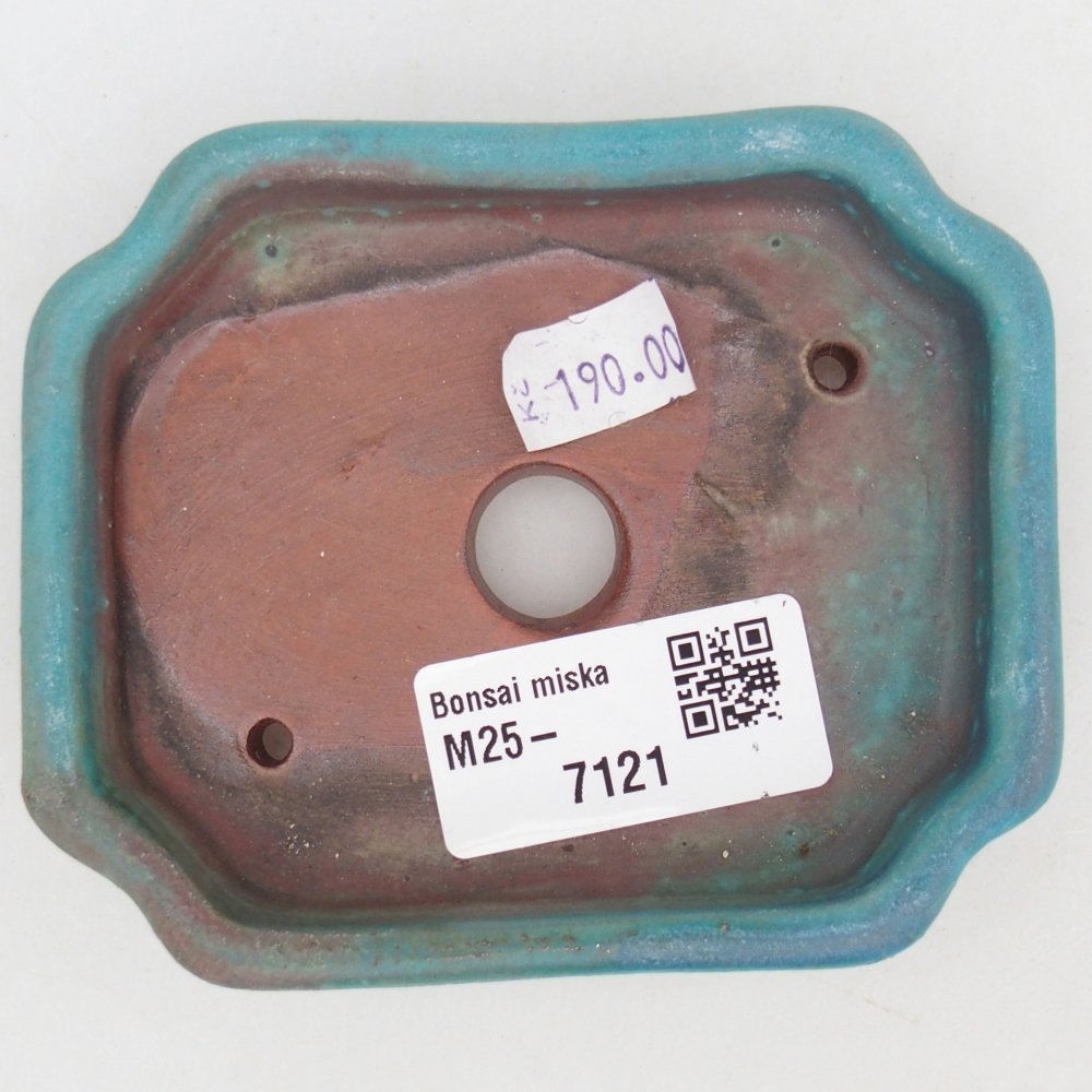 Bonsaischaal van keramiek 26 x 26 x 8 cm, kleur rood