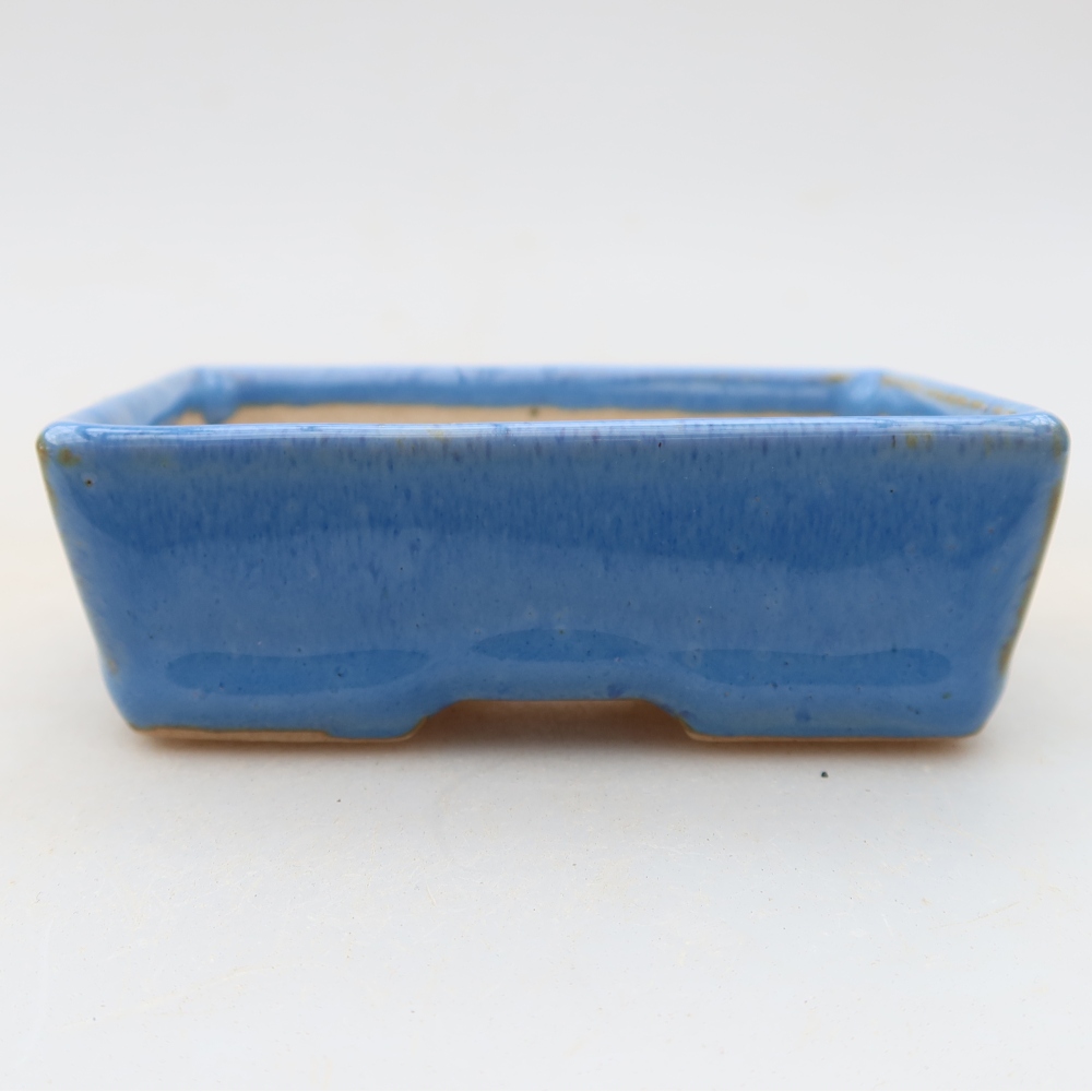 Keramische bonsaischaal 8 x 6 x 2,5 cm, kleur: blauw