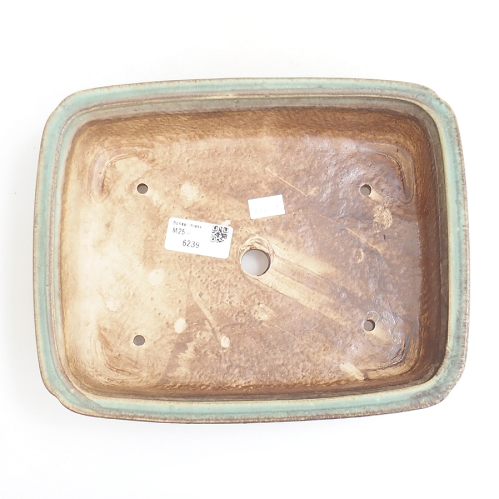 Bonsaischaal van keramiek 24,5 x 19 x 7 cm, groen