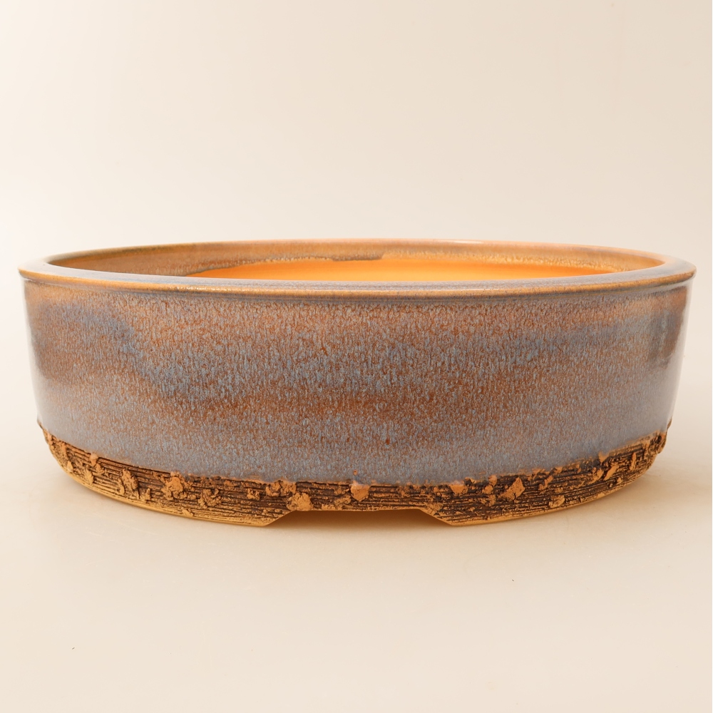 Keramische bonsaipot 28 x 28 x 8 cm, kleur: blauw