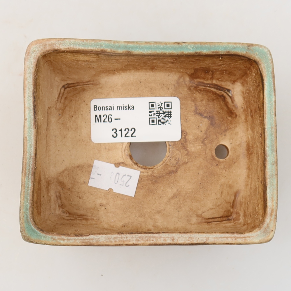 Bonsaischaal van keramiek 10 x 8 x 4 cm, groen