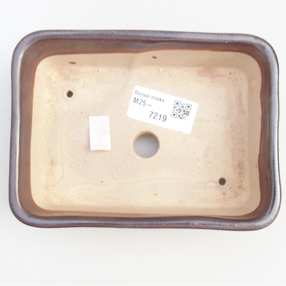 Bonsaischaal van keramiek 26 x 26 x 8 cm, kleur rood