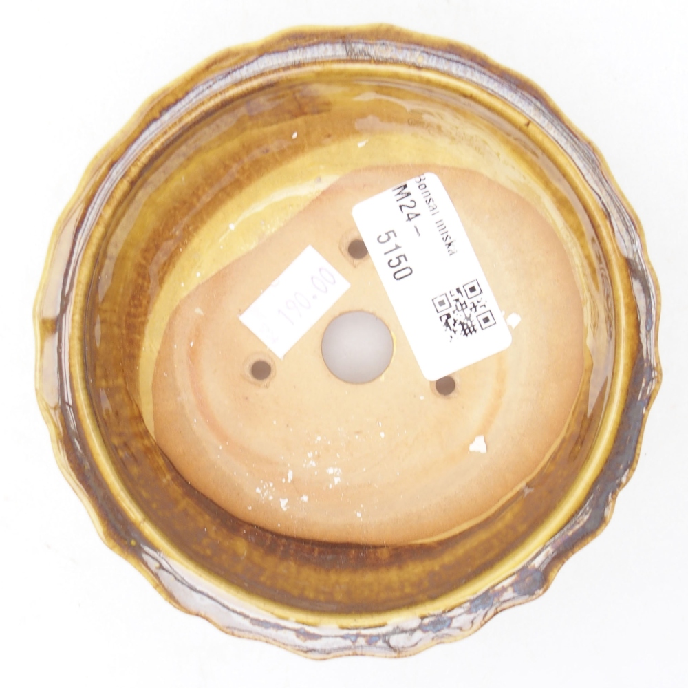 Bonsaischaal van keramiek 11,5 x 11,5 x 5 cm, geel