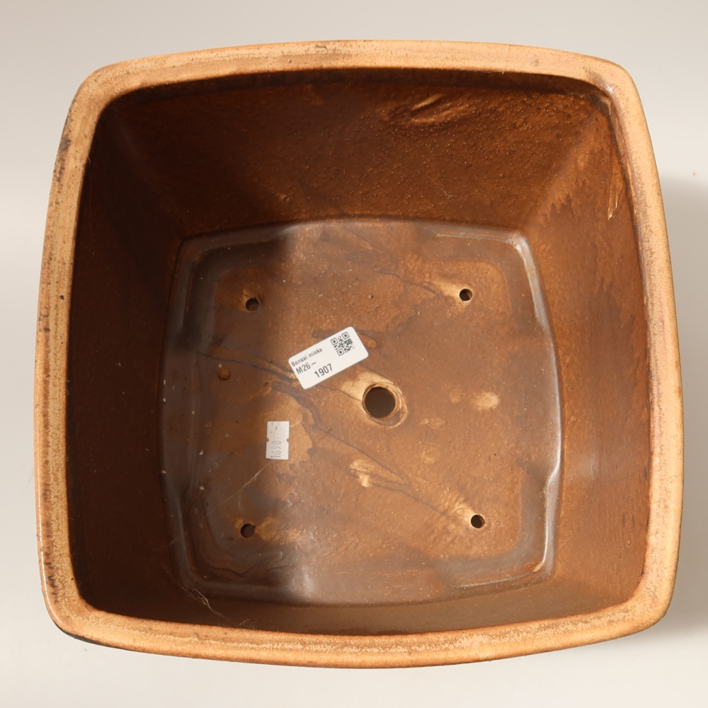 Keramische bonsaipot 26,5 x 26,5 x 15,5 cm, kleur: roze