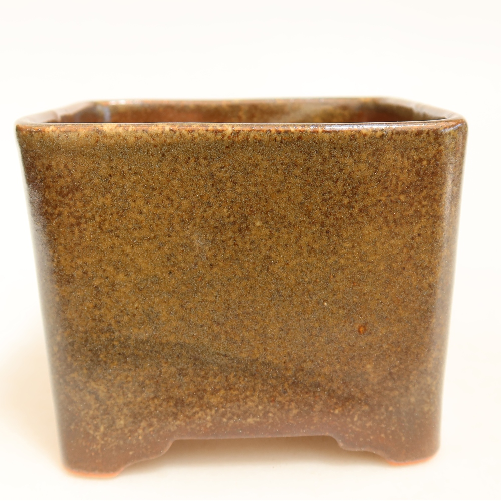 Keramische bonsaipot 10 x 10 x 8,5 cm, kleur bruin