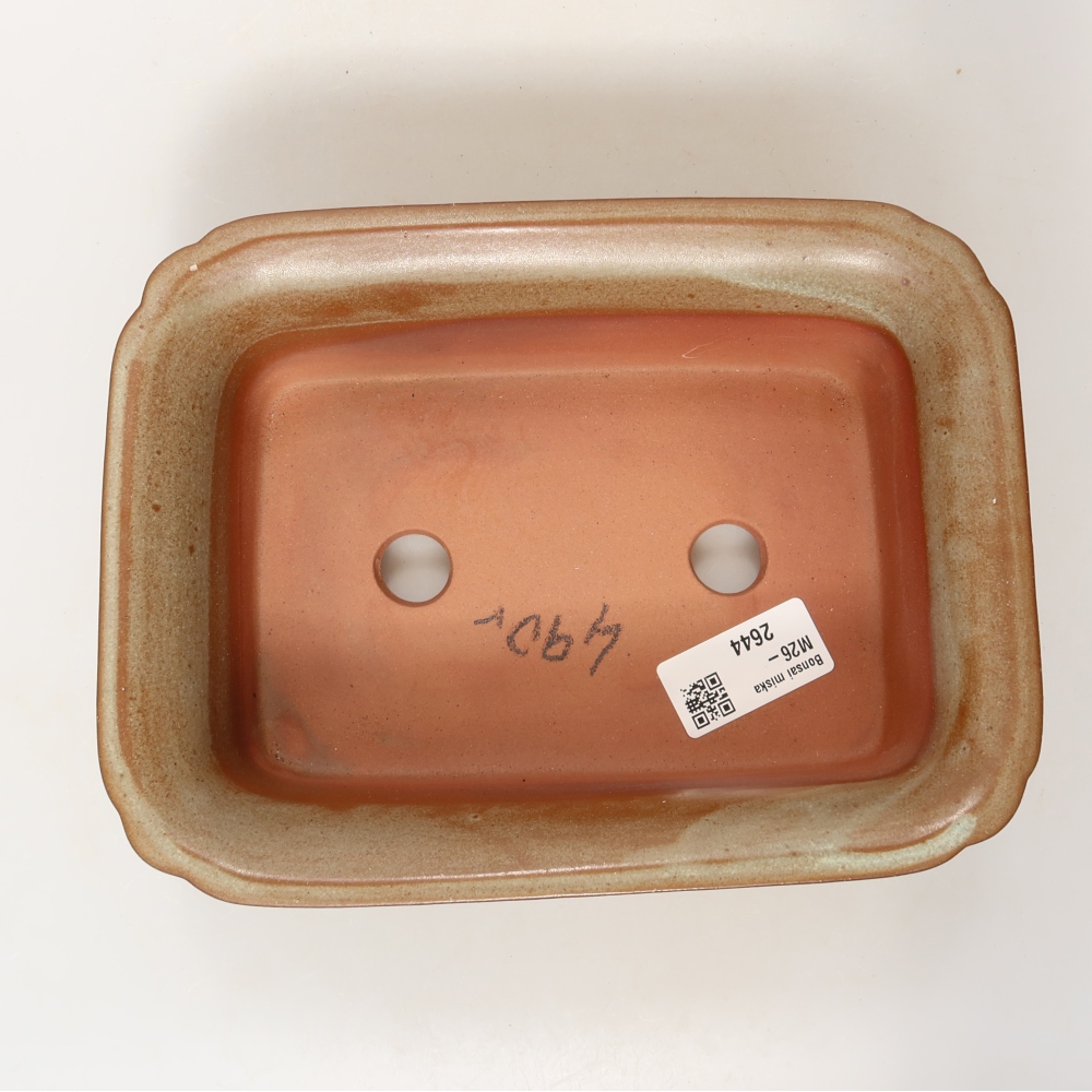 Keramische schaal  20 x 15,5 x 6 cm, kleur: beige