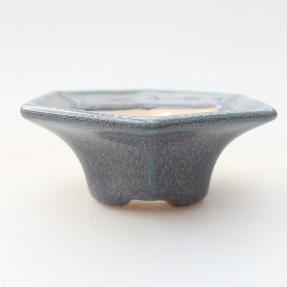 Keramische bonsaischaal 8 x 7 x 3,5 cm, kleur grijs
