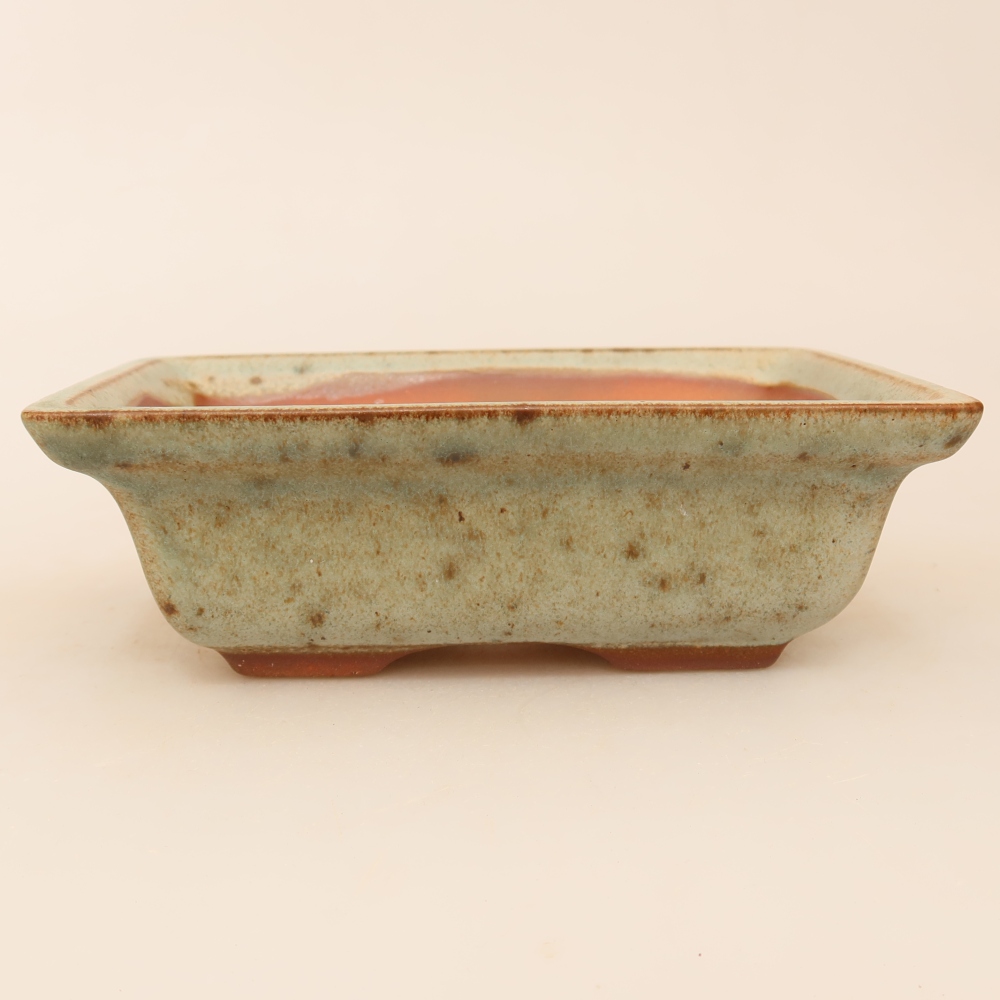 Keramische schaal  14,5 x 10 x 5 cm, kleur beige-groen