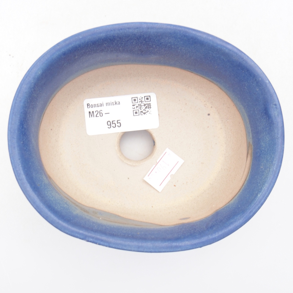 Bonsaischaal van keramiek 12 x 10 x 5,5 cm, kleur blauw
