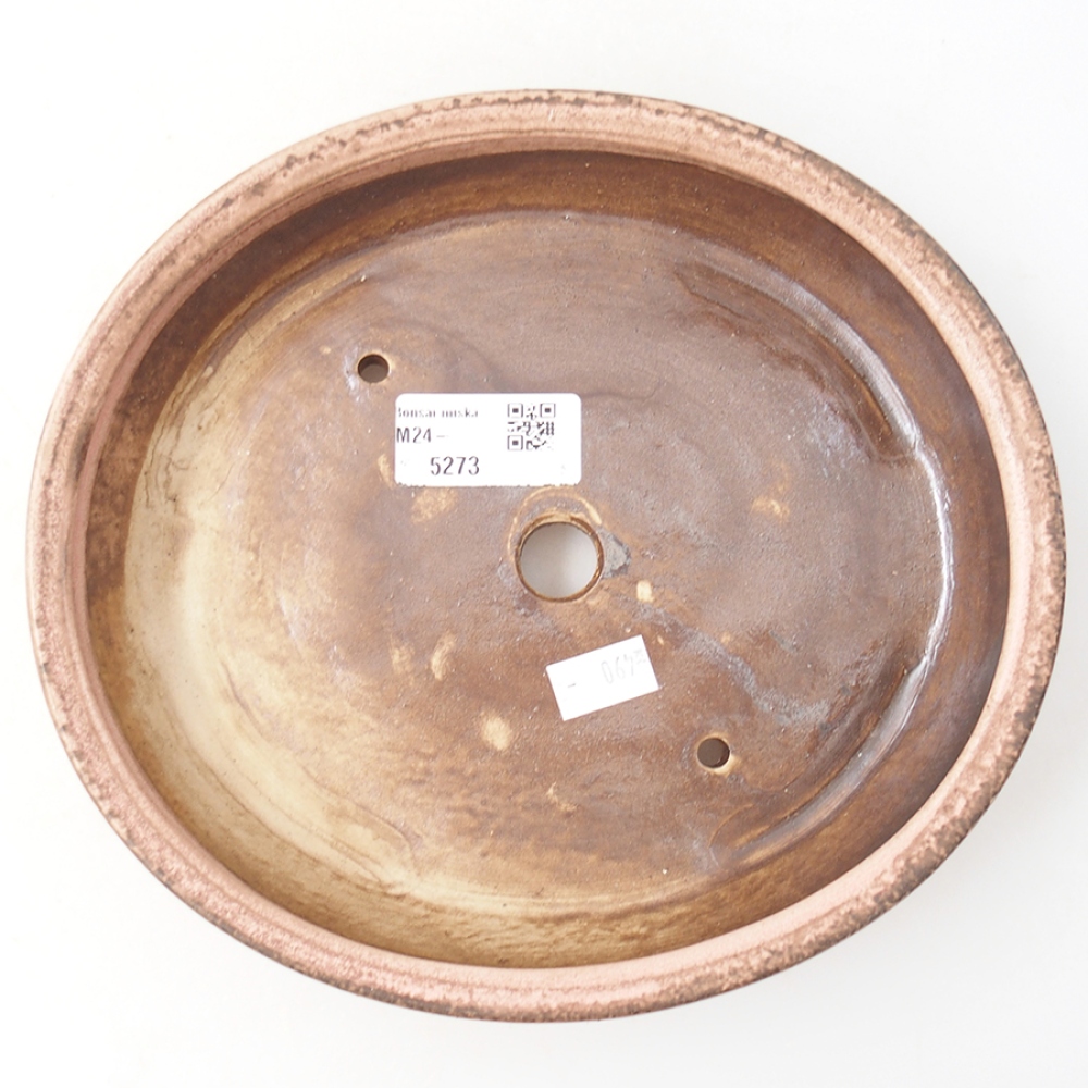 Bonsaischaal van keramiek 20,5 x 18,5 x 4,5 cm, roze