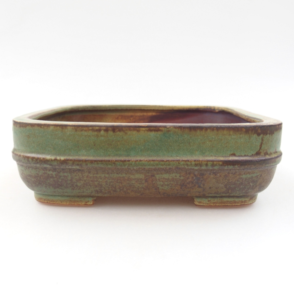 Bonsaischaal van keramiek 22 x 17 x 5 cm, groen