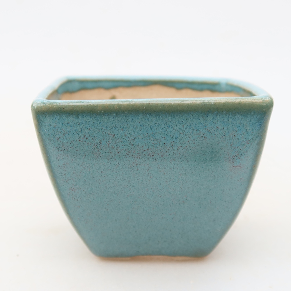 Bonsaischaal van keramiek 5,5 x 5,5 x 4,5 cm, kleur blauw