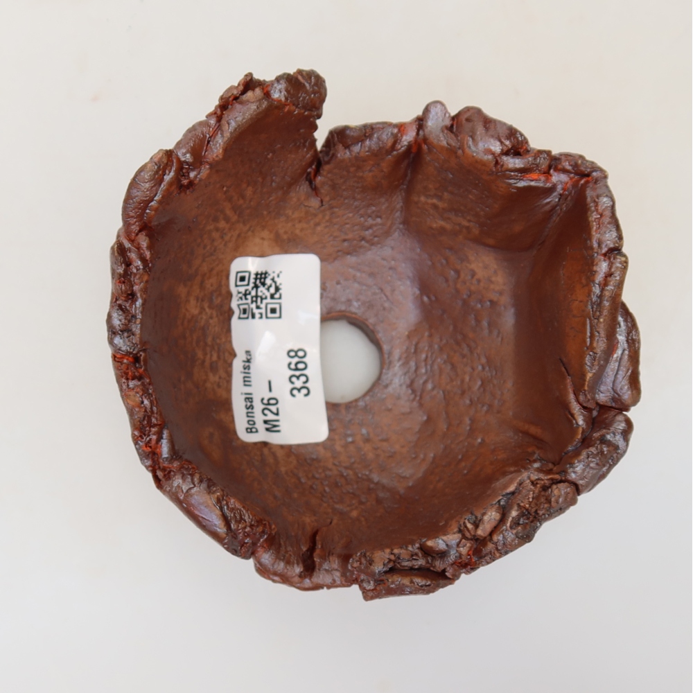 Keramische schaal 9,5 x 9 x 6 cm, kleur bruin