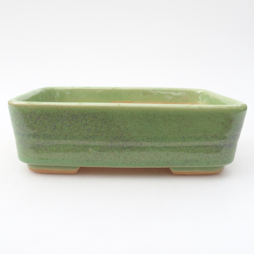 Bonsaischaal van keramiek 14,5 x 10,5 x 4,5 cm, groen