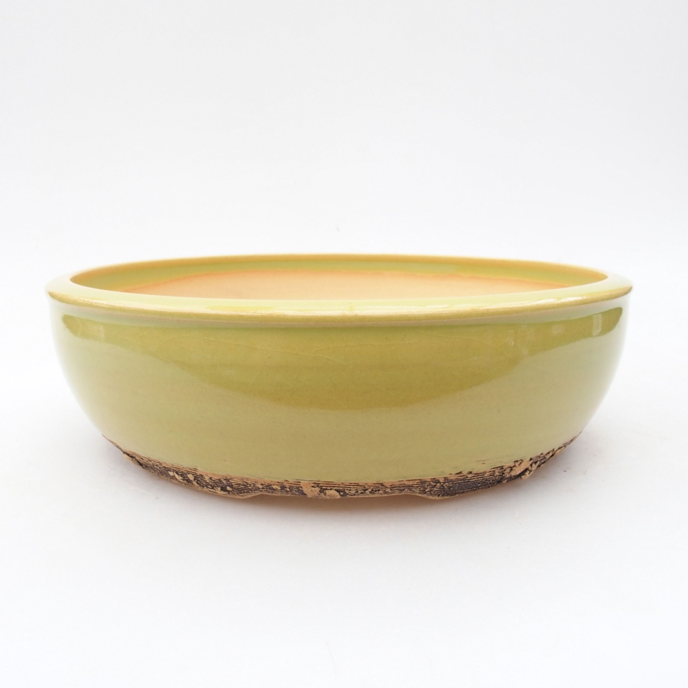 Bonsaischaal van keramiek 20 x 20 x 5,5 cm, groen