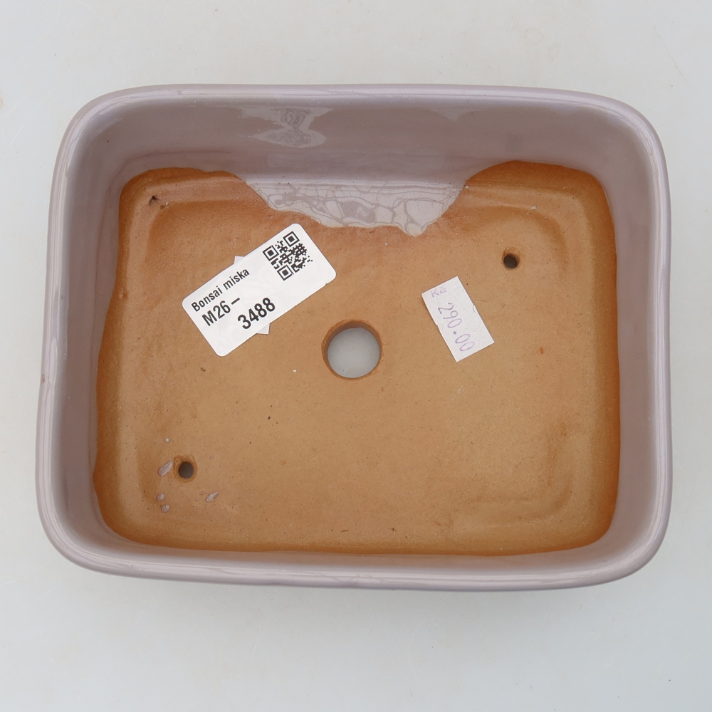 Keramische bonsaischaal 15 x 12,5 x 4,5 cm, kleur paars