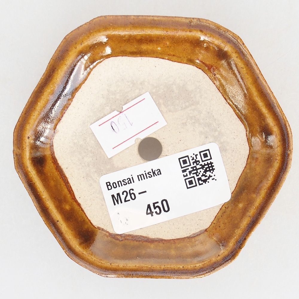 Bonsaischaal van keramiek 8,5 x 8 x 2,5 cm, bruin