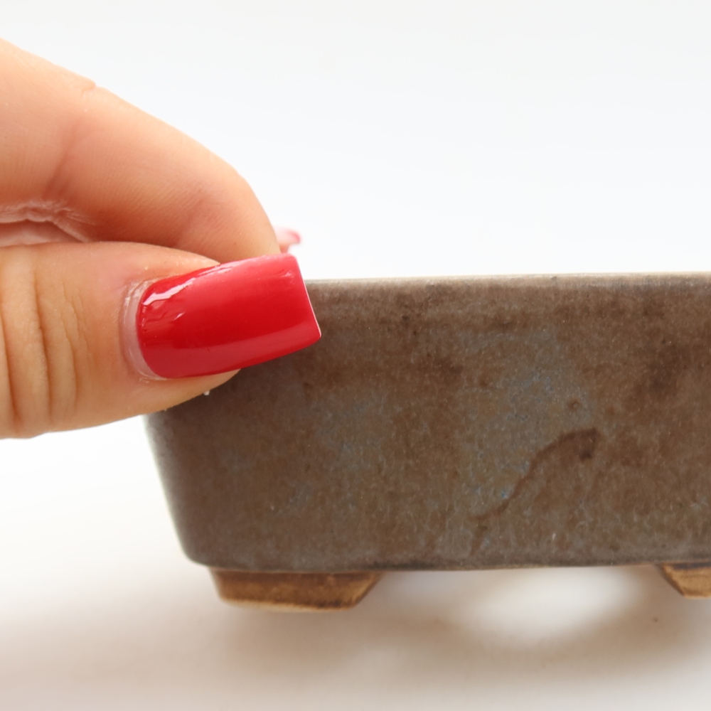 Keramische bonsaischaal 10 x 8,5 x 4 cm, kleur blauw