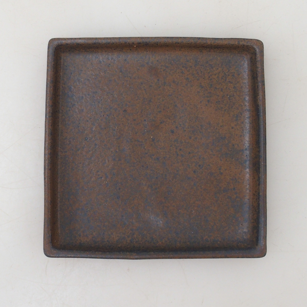 Bonsai dienblad vierkant M - 10 x 10 x 1,5 cm - bruin
