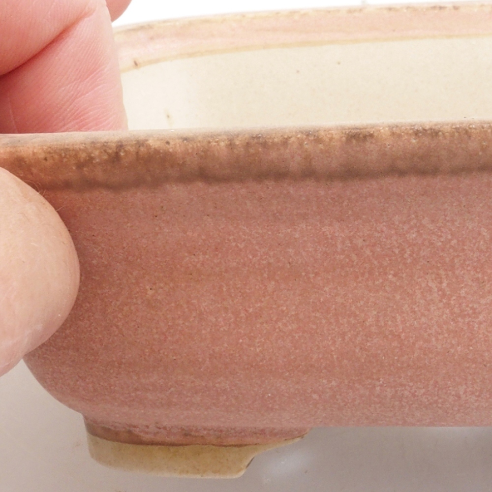 Bonsaischaal van keramiek 10 x 8,5 x 4 cm, bruin