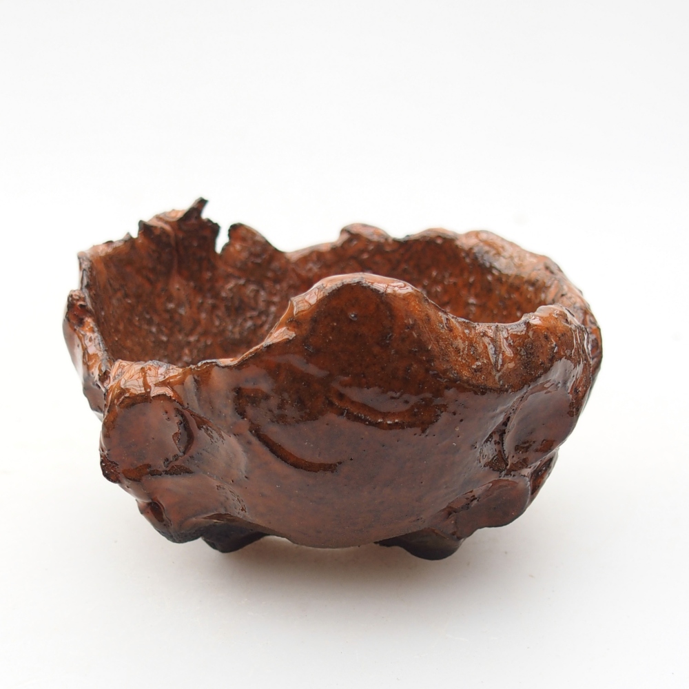 Schelp van keramiek 8,5 x 8 x 5 cm , kleur oranje