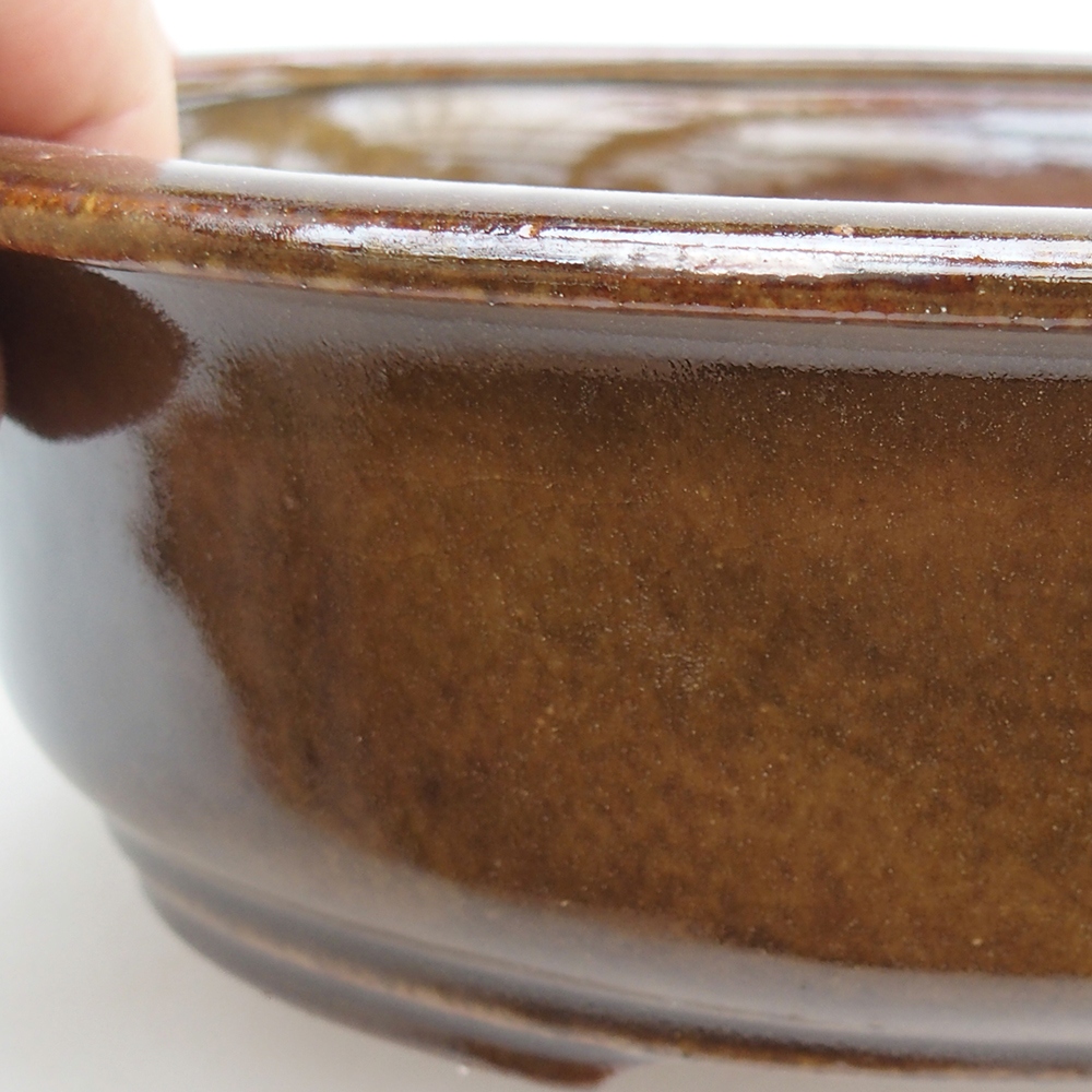 Bonsaischaal van keramiek 23 x 19 x 7 cm, bruin