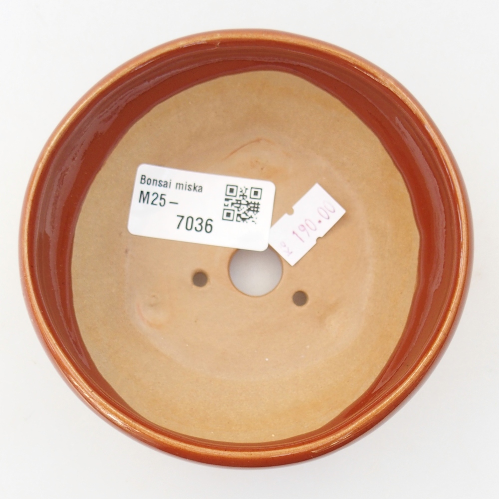 Bonsaischaal van keramiek 26 x 26 x 8 cm, kleur rood