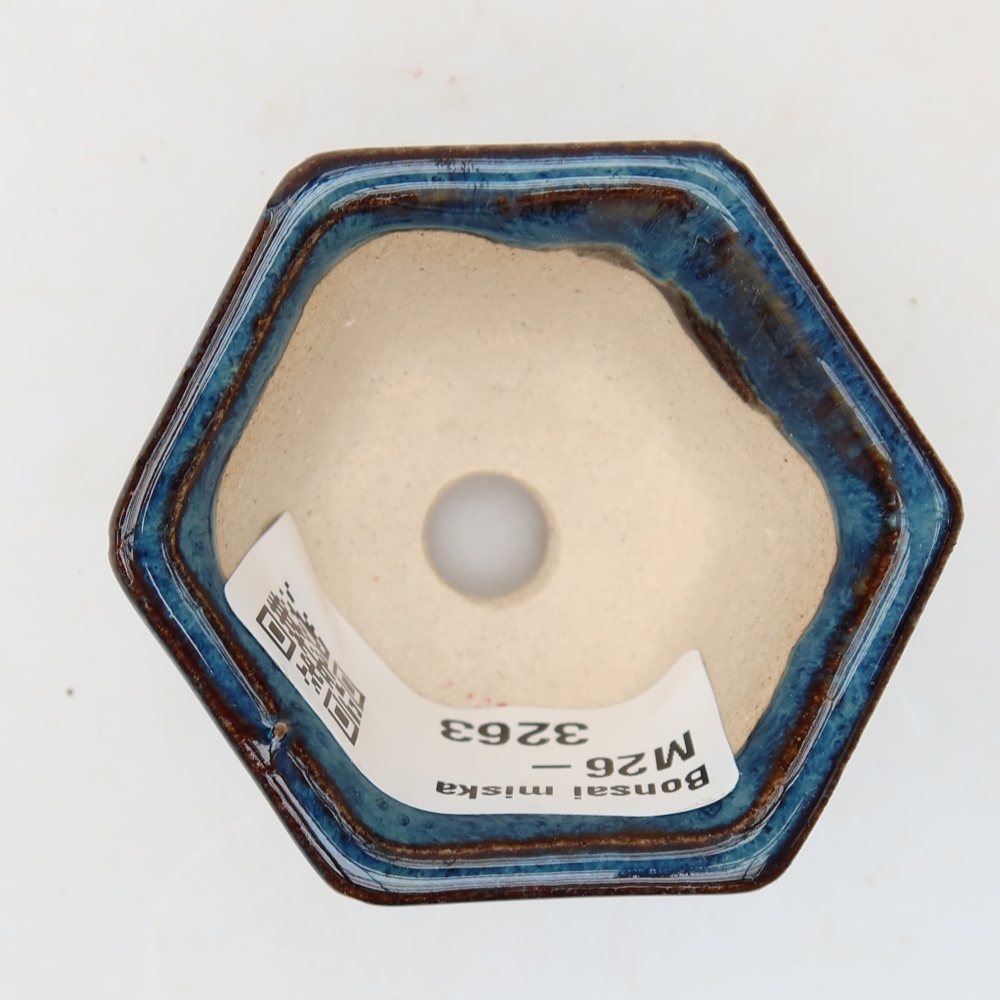 Keramische bonsaipot 5,5 x 5 x 3 cm, kleur: blauw
