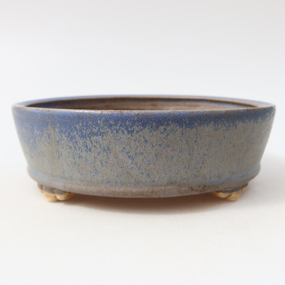 Keramische bonsaipot 15,5 x 15,5 x 5 cm, kleur: blauw